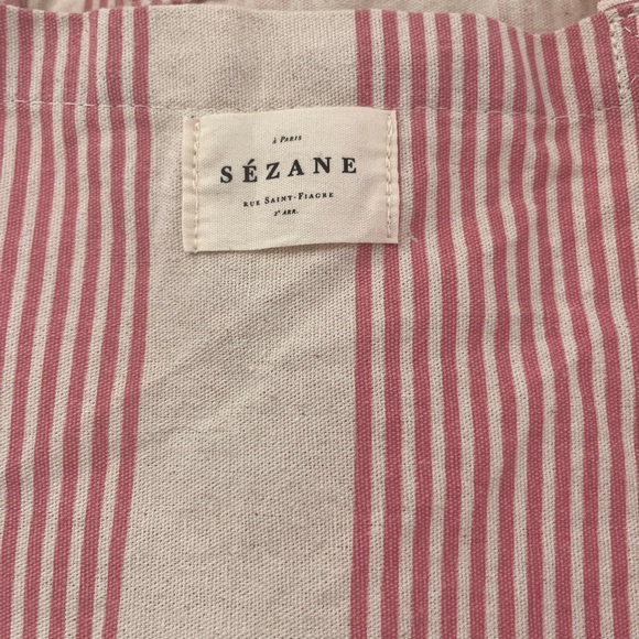 Sezane pink stripe tote - Picture 2 of 3